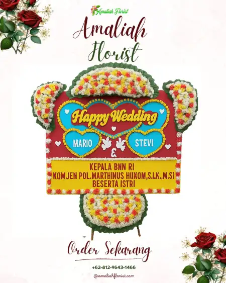 Papan Bunga Pernikahan Taman Suropati